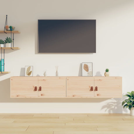 Wall Cabinets 2 Pcs 80X30X30 Cm Solid Wood Pine
