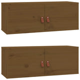 Wall Cabinets 2 Pcs 80X30X30 Cm Solid Wood Pine