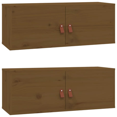 Wall Cabinets 2 Pcs 80X30X30 Cm Solid Wood Pine