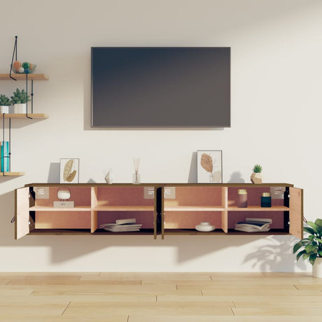 Wall Cabinets 2 Pcs 80X30X30 Cm Solid Wood Pine