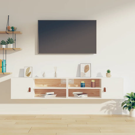 Wall Cabinets 2 Pcs 80X30X30 Cm Solid Wood Pine