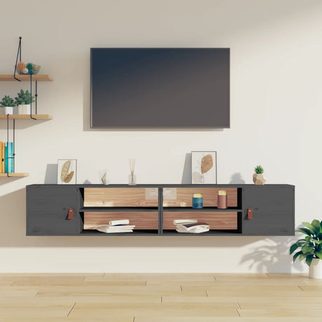 Wall Cabinets 2 Pcs 80X30X30 Cm Solid Wood Pine