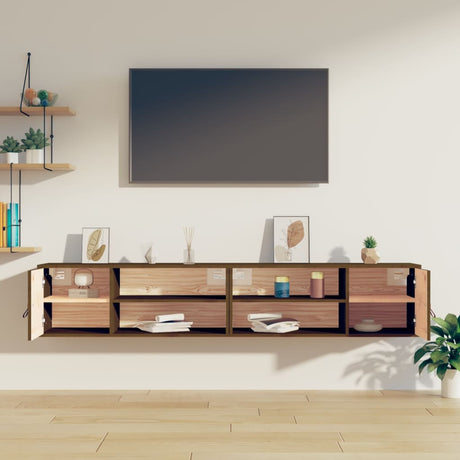 Wall Cabinets 2 Pcs 80X30X30 Cm Solid Wood Pine