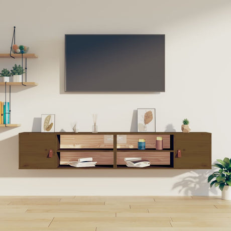 Wall Cabinets 2 Pcs 80X30X30 Cm Solid Wood Pine