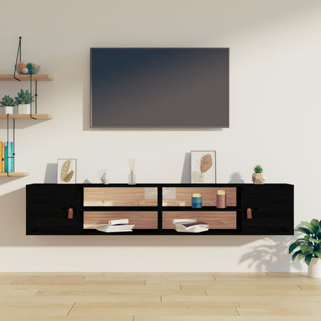 Wall Cabinets 2 Pcs 80X30X30 Cm Solid Wood Pine