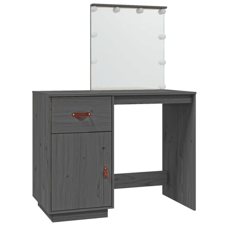 Dressing Table With Led 95X50X133.5 Cm Solid Wood Pine