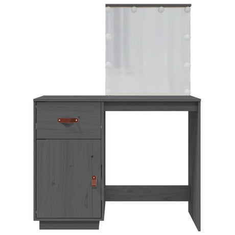 Dressing Table With Led 95X50X133.5 Cm Solid Wood Pine