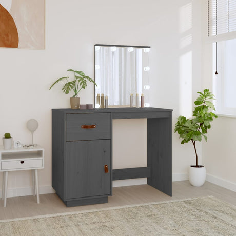 Dressing Table With Led 95X50X133.5 Cm Solid Wood Pine