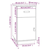 Desk Cabinet 40X50X75 Cm Solid Wood Pine