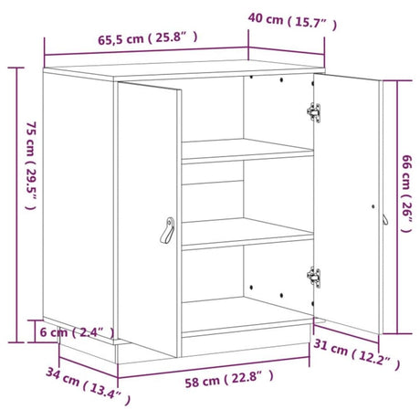 Sideboard 65,5X40X75 Cm Solid Wood Pine