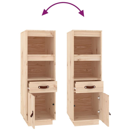 Highboard 34X40X108,5 Cm Solid Wood Pine