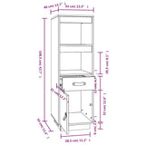 Highboard 34X40X108,5 Cm Solid Wood Pine