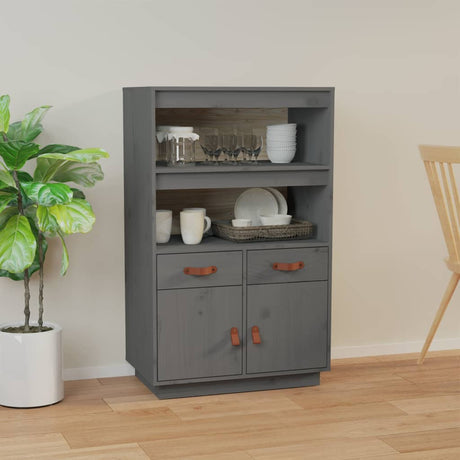 Highboard 67X40X108.5 Cm Solid Wood Pine