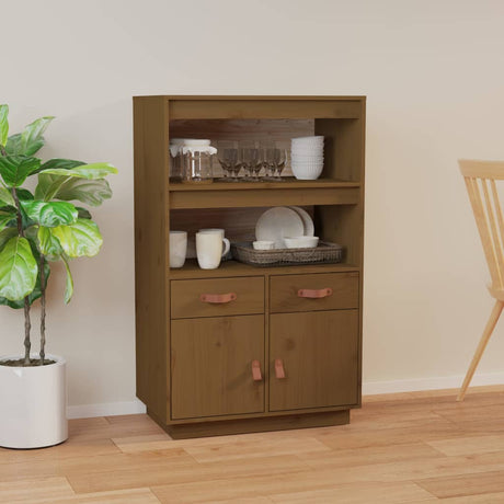 Highboard 67X40X108.5 Cm Solid Wood Pine