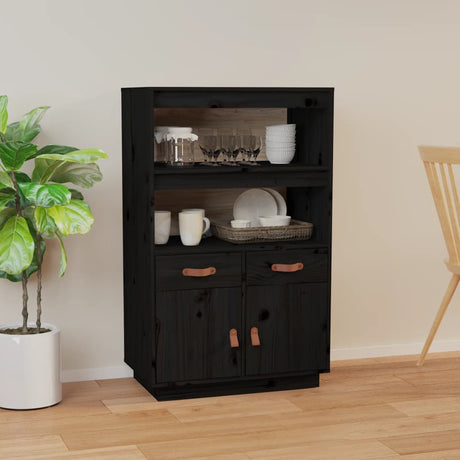 Highboard 67X40X108.5 Cm Solid Wood Pine