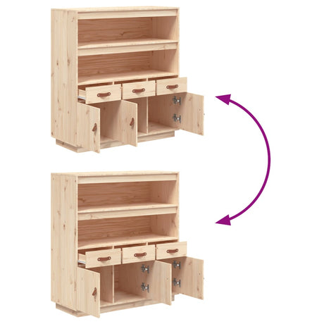 Highboard 100X40X108.5 Cm Solid Wood Pine