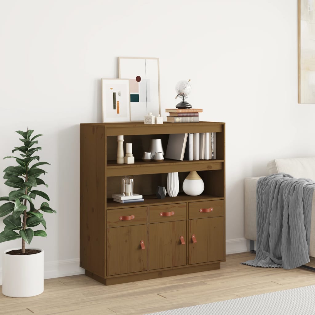 Highboard 100X40X108.5 Cm Solid Wood Pine