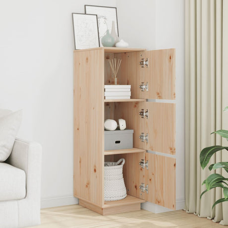 Highboard 34X40X108.5 Cm Solid Wood Pine