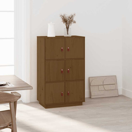 Highboard 67X40X108.5 Cm Solid Wood Pine