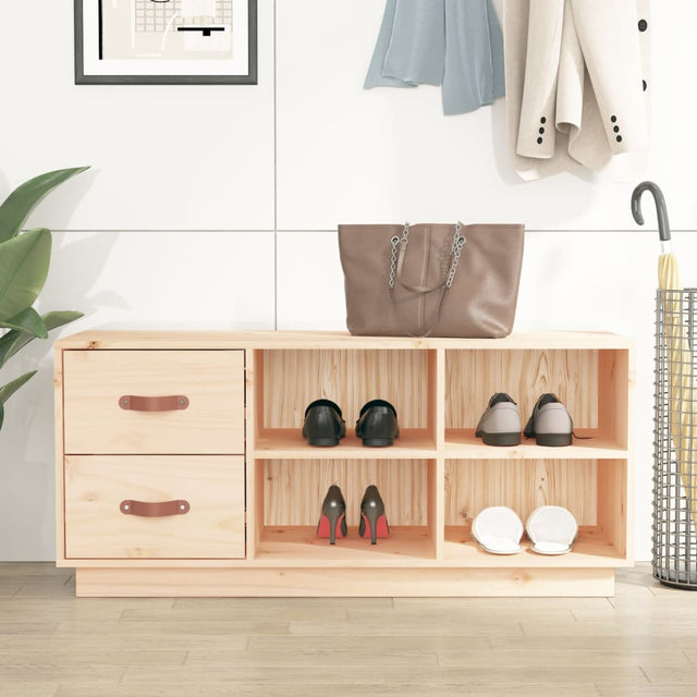 Shoe Bench 100X34X45 Cm Solid Wood Pine