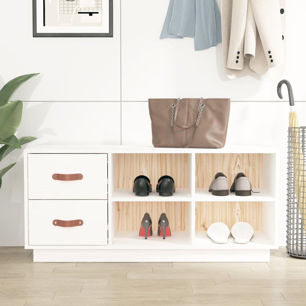 Shoe Bench 100X34X45 Cm Solid Wood Pine