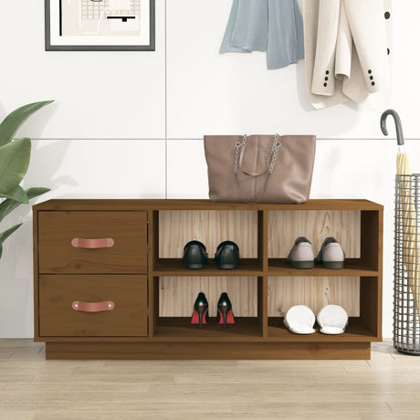 Shoe Bench 100X34X45 Cm Solid Wood Pine
