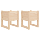 Planters 2 Pcs Solid Wood Pine