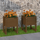 Planters 2 Pcs Solid Wood Pine