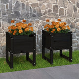 Planters 2 Pcs Solid Wood Pine