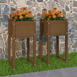 Planters 2 Pcs Solid Wood Pine