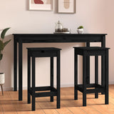 Bar Chairs 2 Pcs Black 40X41.5X112 Cm Solid Wood Pine