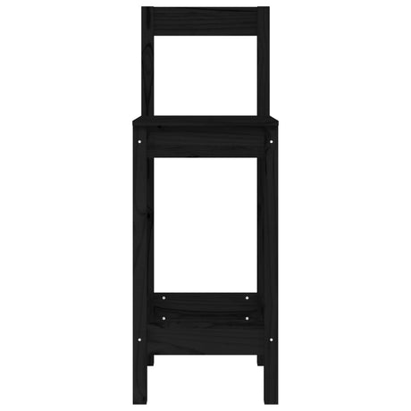 Bar Chairs 2 Pcs Black 40X41.5X112 Cm Solid Wood Pine