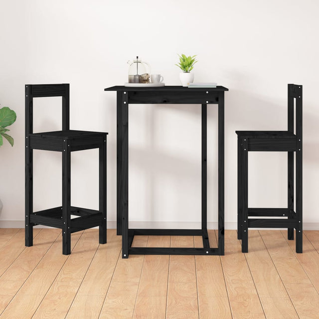 Bar Chairs 2 Pcs Black 40X41.5X112 Cm Solid Wood Pine
