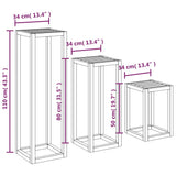 3 Piece Plant Stand Set Solid Wood Pine