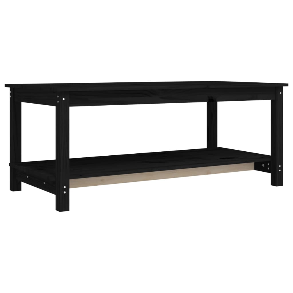 Coffee Table Black 110x55x45 cm Solid Wood Pine