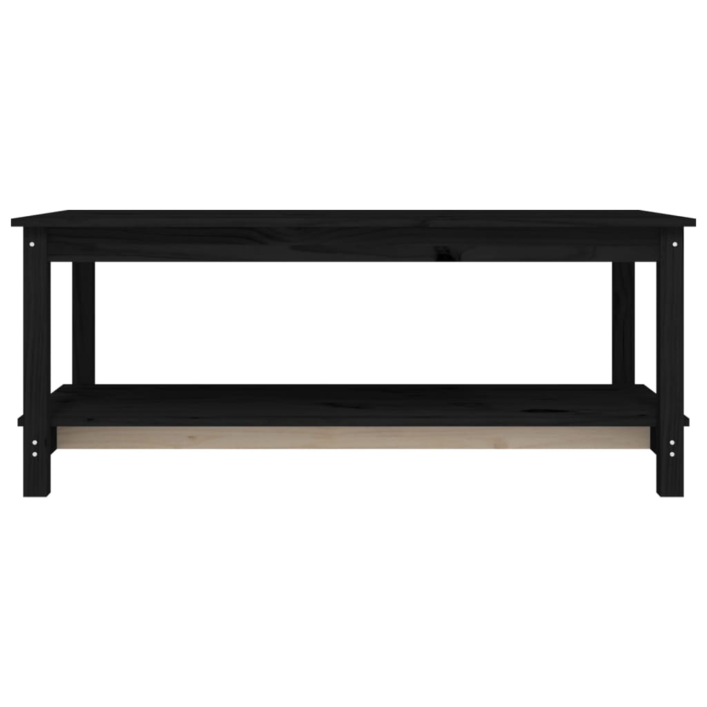 Coffee Table Black 110x55x45 cm Solid Wood Pine