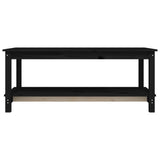 Coffee Table Black 110x55x45 cm Solid Wood Pine