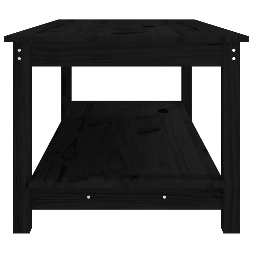 Coffee Table Black 110x55x45 cm Solid Wood Pine