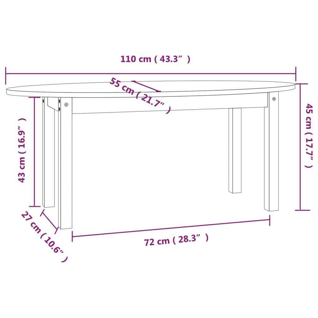 Coffee Table Solid Wood Pine