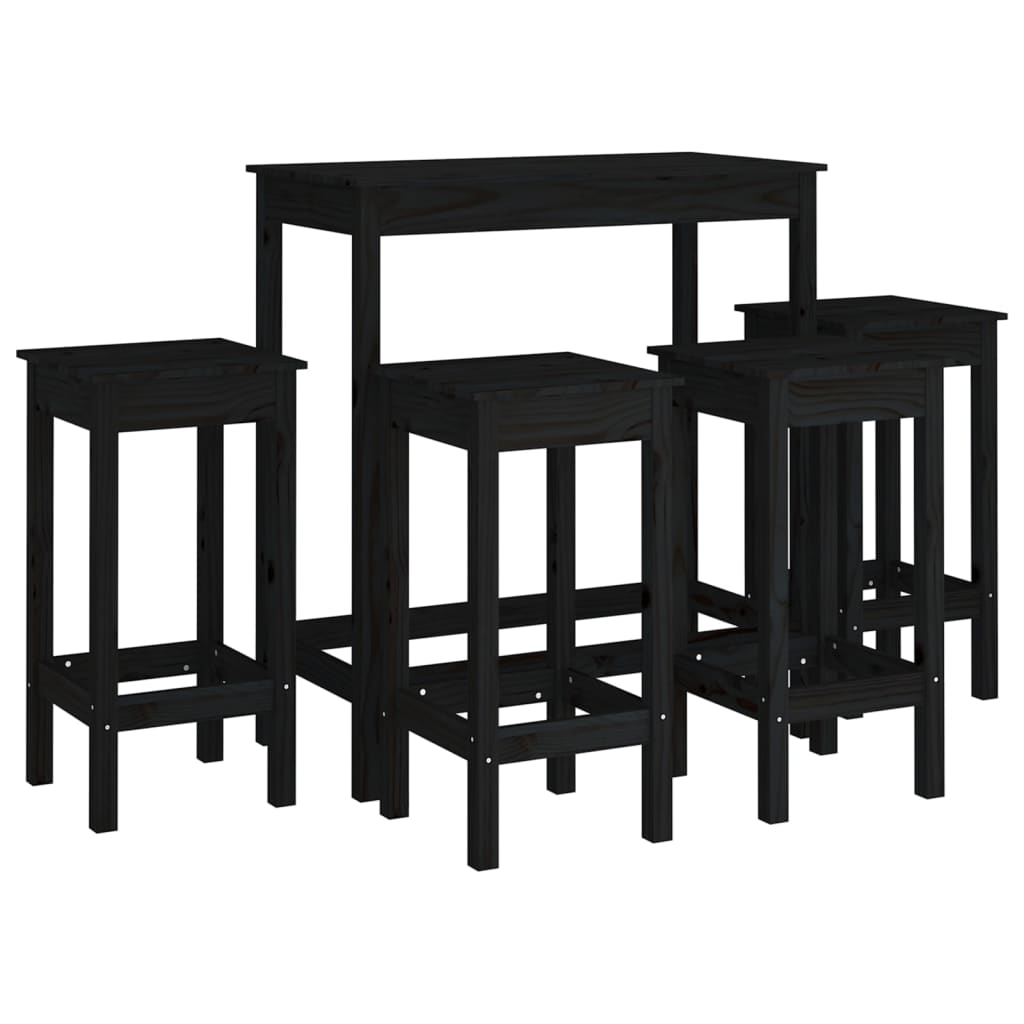 5 Piece Bar Set Solid Wood Pine