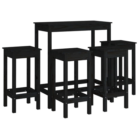 5 Piece Bar Set Solid Wood Pine