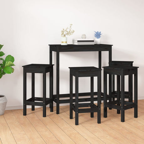 5 Piece Bar Set Solid Wood Pine