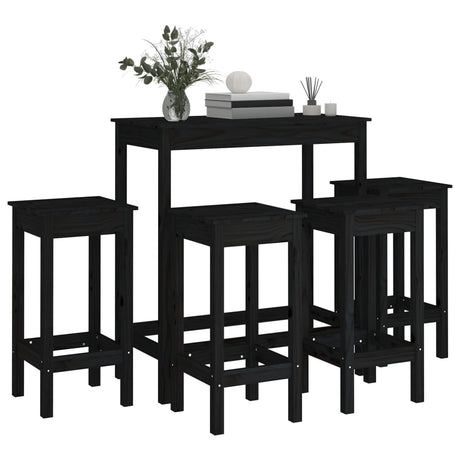 5 Piece Bar Set Solid Wood Pine
