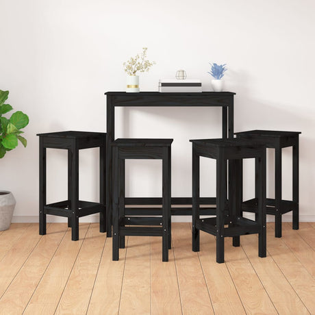 5 Piece Bar Set Solid Wood Pine