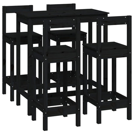 5 Piece Bar Set Solid Wood Pine