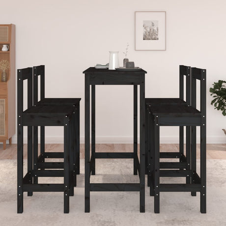 5 Piece Bar Set Solid Wood Pine