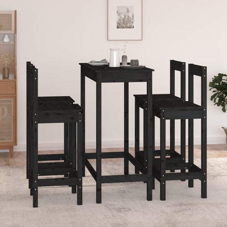 5 Piece Bar Set Solid Wood Pine