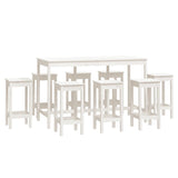 9 Piece Bar Set Solid Wood Pine