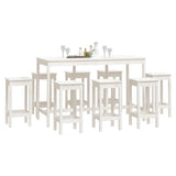9 Piece Bar Set Solid Wood Pine