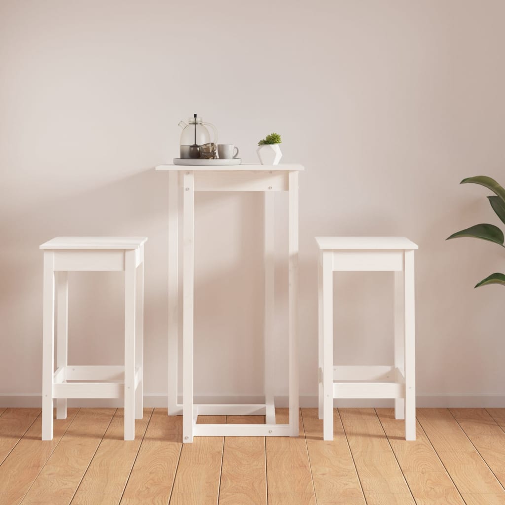 3 Piece Bar Set Solid Wood Pine